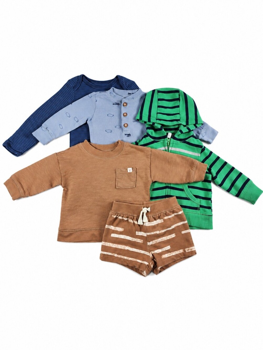 Carter’s Baby Boy 3M 5 Piece Clothing Bundle Bodysuits Hoodie Shorts